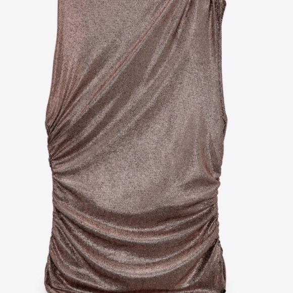 ZARA Festive days Asymeyric one shoulder shimmer rushed top size Small NEW - Picture 4 of 14